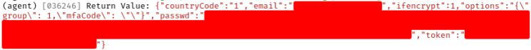Redacted screnshot of Successfully Viewing Encrypted POST Data