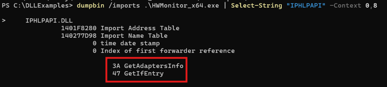 Two functions: GetAdaptersInfo and GetIfEntry. That's all I need to forward.